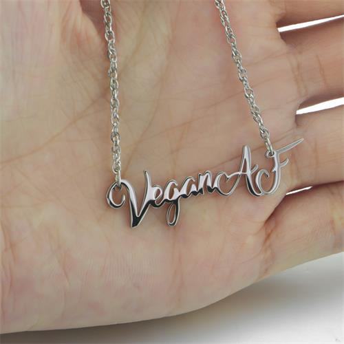 stainless steel necklace	custom necklace	pendant necklace	letter necklace	engraved necklace	custom name necklace	initial necklace	silver necklace