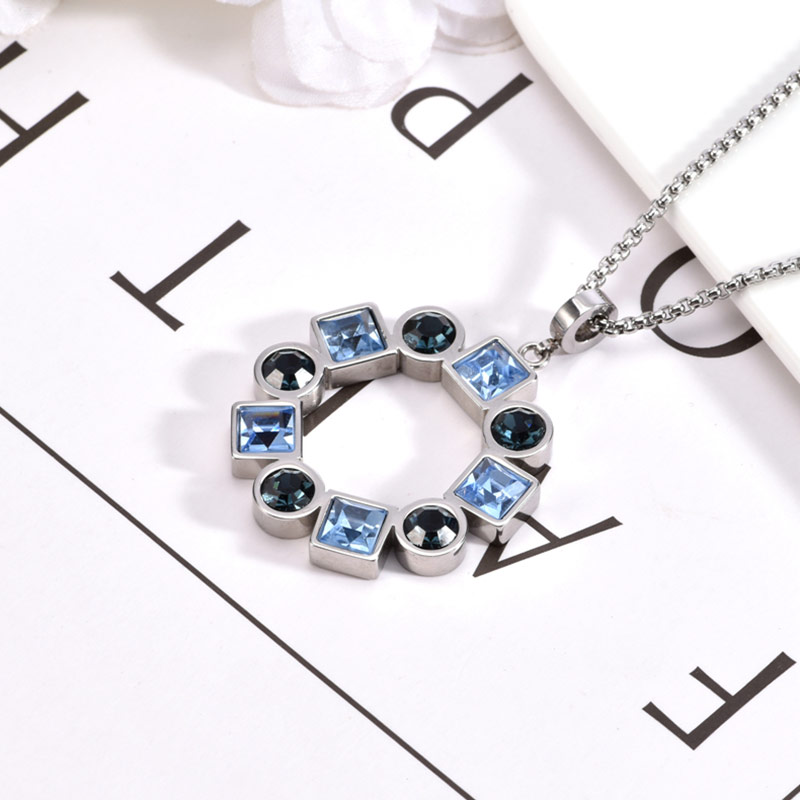 Customized Newest Colorful Crystal Stainless Steel Jewelry Gemstone Pendants for Necklace