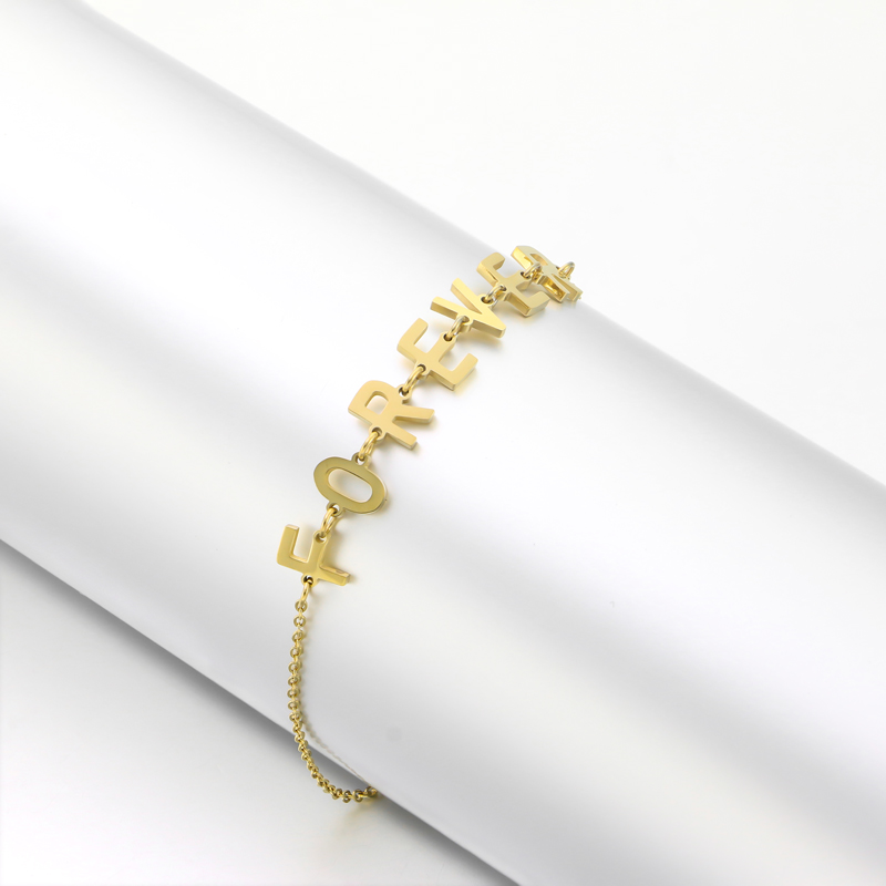 Female Anklets 18K gold plated Foot Jewelry Stainless steel Letter Jewelry