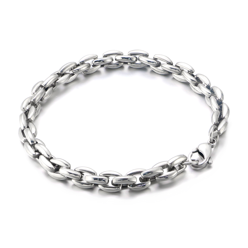 Custom Stainless Steel Silver Link Bracelet Jewelry