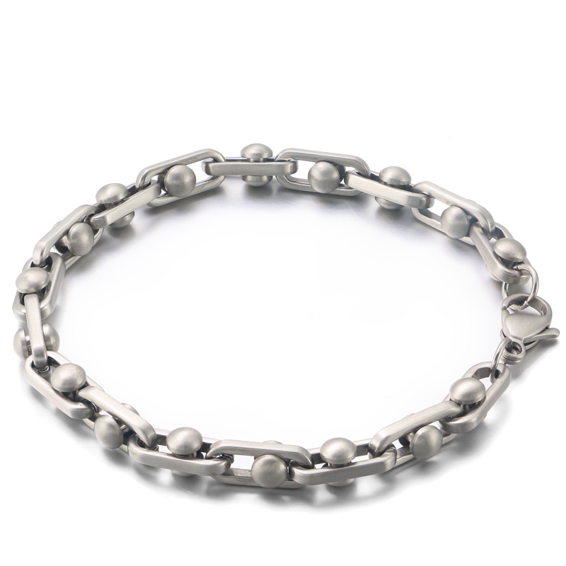 Custom Brushed Finished Stainless Steel Bracelet Jewelry for Men