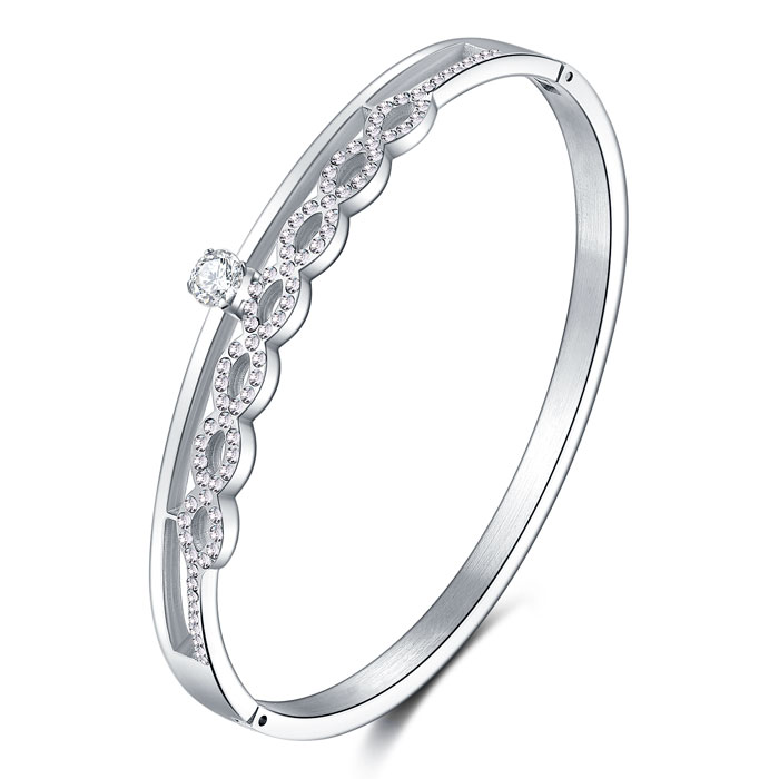 Custom Stainless Steel Crystal Bracelet Bangles Jewelry for Women
