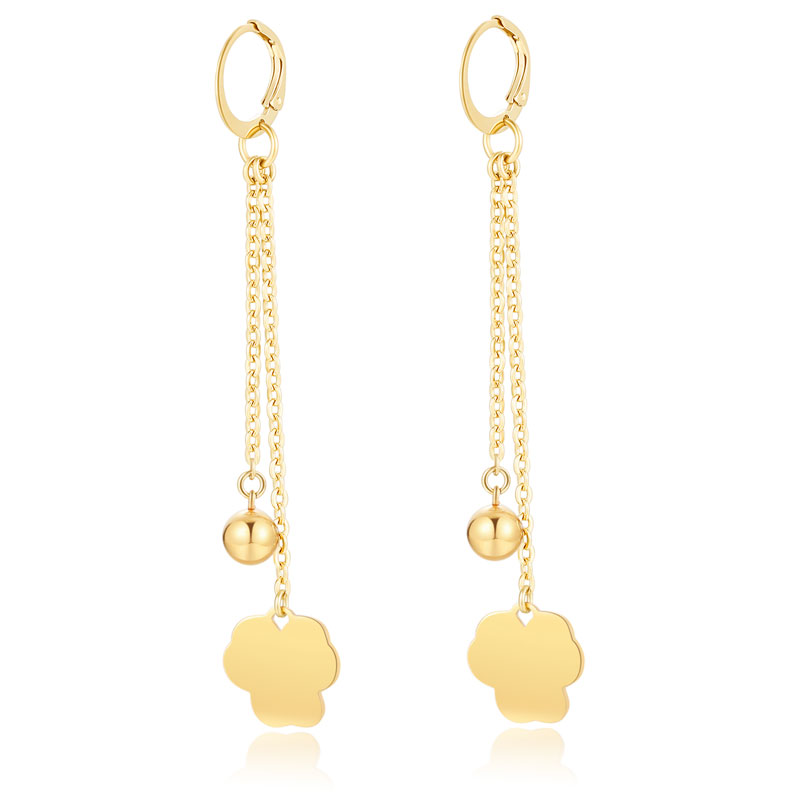 18K Gold Plated Flower Stainless Steel Earings Jewelry Women