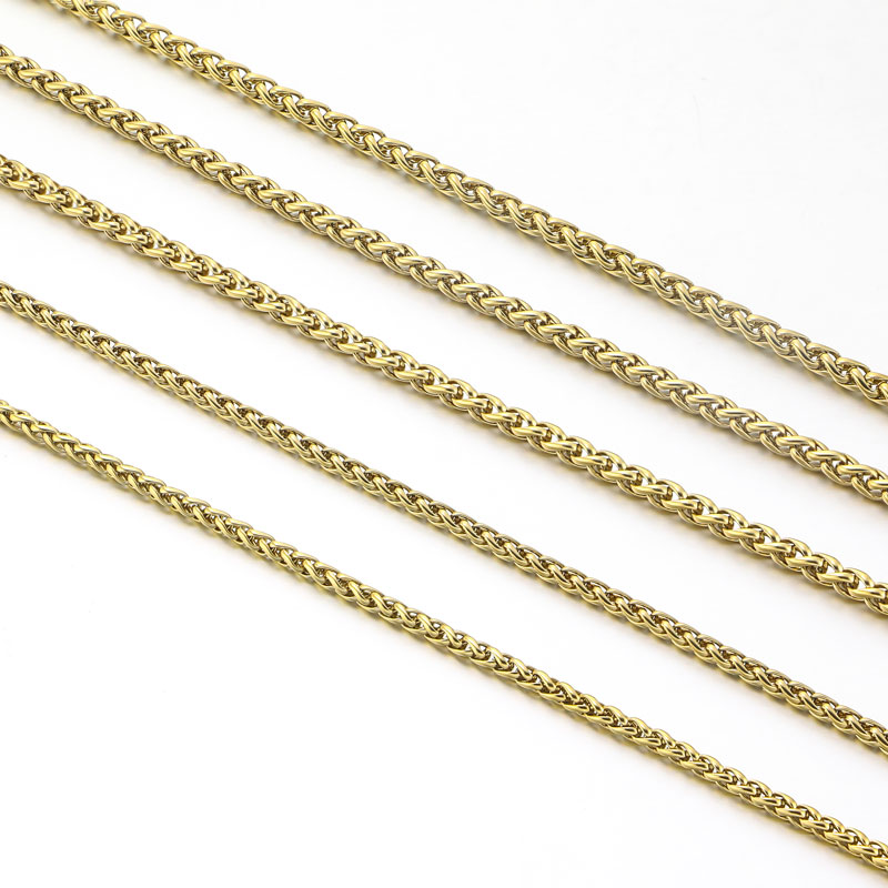 14K Gold Plated Stainless Steel Necklace Rope Chains for Jewelry Making