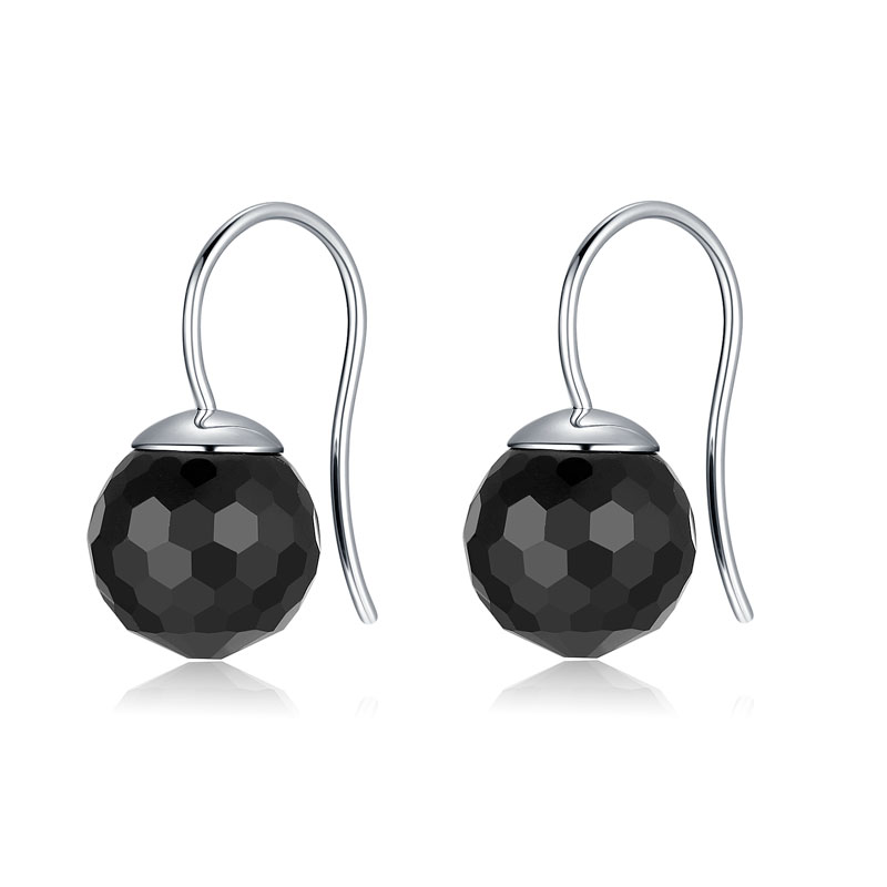 Wholesale Black Crystal Earrings Stainless Steel Jewelry for Women
