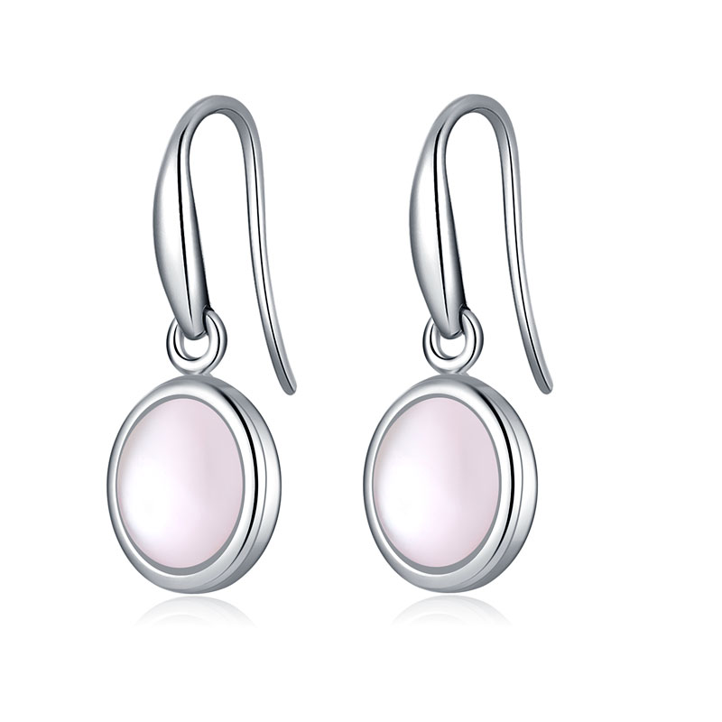 Pink Cat Eye Crystal Earrings Stainless Steel Jewelry